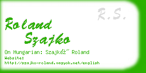 roland szajko business card